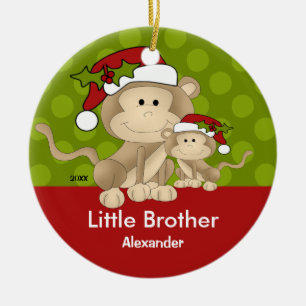 Ornement de Noël de petit frère de singe de Père