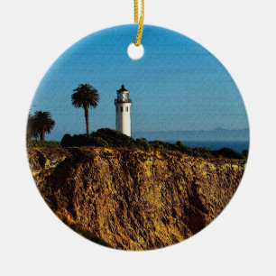 Ornement de Noël de phare de Vicente de point