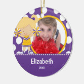 Ornement de Noël de photo d'acclamation de pom-pom (Gauche)