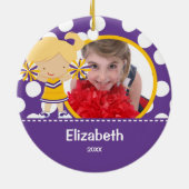 Ornement de Noël de photo d'acclamation de pom-pom (Dos)