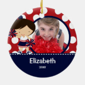 Ornement de Noël de photo d'acclamation de pom-pom (Dos)