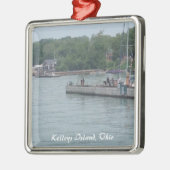 Ornement de Noël de photo de bateaux de l'île de (Gauche)