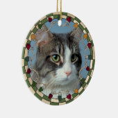 Ornement de Noël de photo de chat d'animal (Droite)