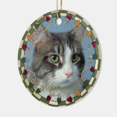 Ornement de Noël de photo de chat d'animal (Gauche)