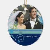 Ornement de Noël de photo de mariage (Gauche)