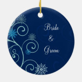 Ornement de Noël de photo de mariage (Dos)