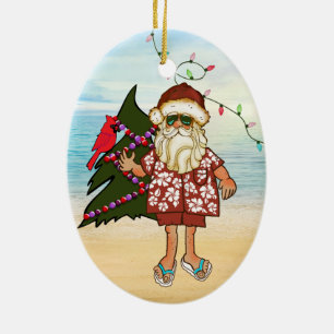 Ornement de Noël de plage tropicale