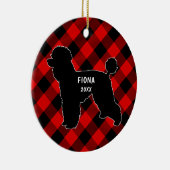 Ornement de Noël de plaid de chien de caniche (Droite)