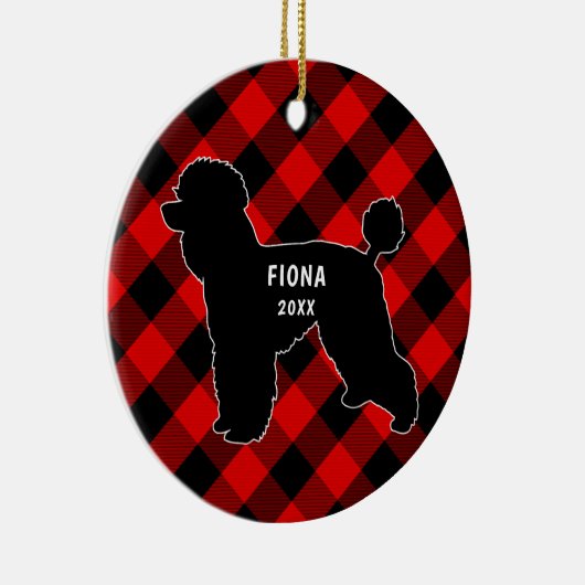 Ornement de Noël de plaid de chien de caniche (Droite)