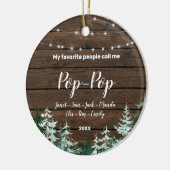 Ornement de Noël de Pop Pop Rustique Grand-parent (Gauche)