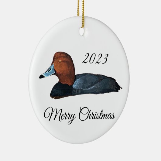 Ornement de Noël de Redhead Duck (Droite)