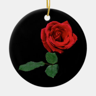 Ornement de Noël de rose rouge