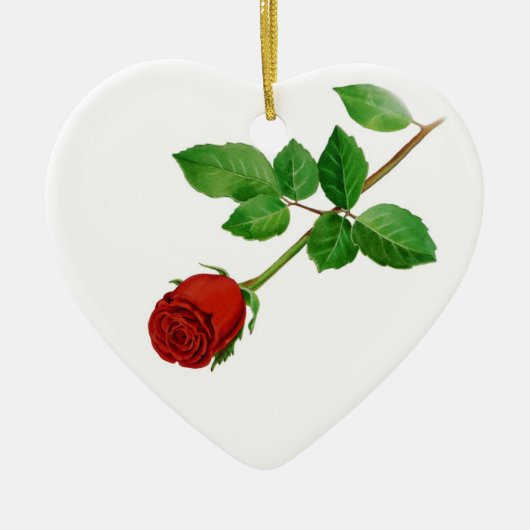 Ornement de Noël de rose rouge (Devant)