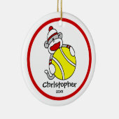 Ornement de Noël de s cognez de singe de tennis (Droite)