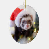Ornement de Noël de Santa Hat Ferret (Droite)