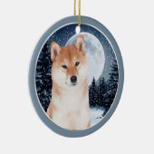 Ornement de Noël de Shiba Inu (Droite)
