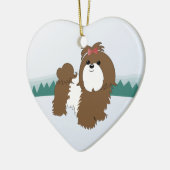 Ornement de Noël de Shih Tzu (Gauche)