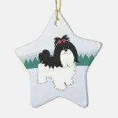 Ornement de Noël de Shih Tzu (Gauche)