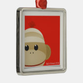 Ornement de Noël de singe de chaussette (Droite)