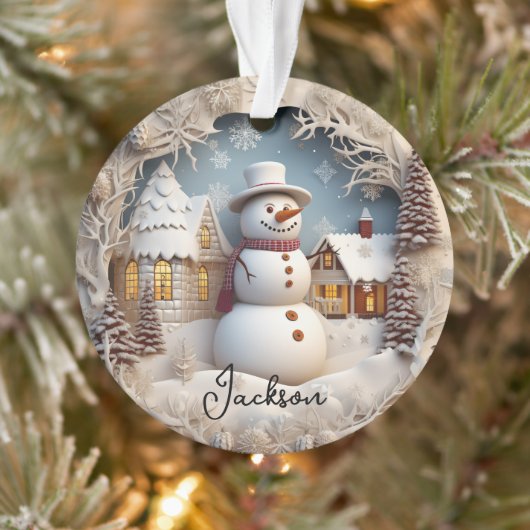 Ornement de Noël de Snowman 3D (Arbre)