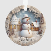 Ornement de Noël de Snowman 3D (dos)