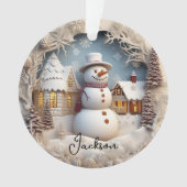 Ornement de Noël de Snowman 3D (devant)