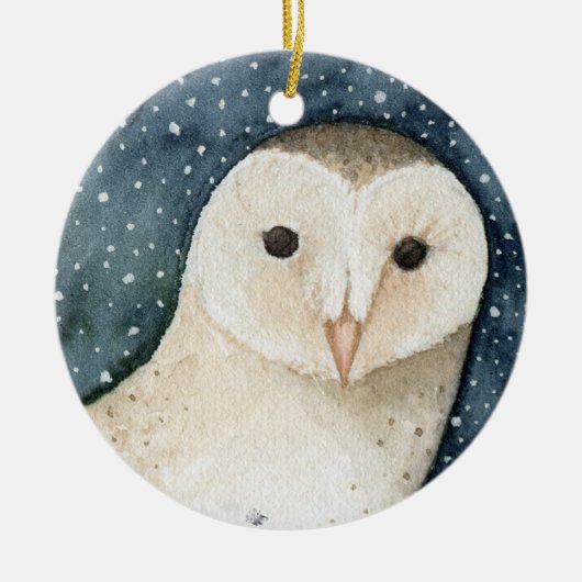 Ornement de Noël de Snowy Owl (Devant)