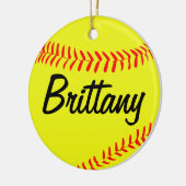 Ornement de Noël de softball personnalisé (Gauche)