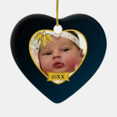 Ornement de Noël de souvenir de la photo du bébé (Dos)