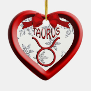 Ornement de Noël de Taurus Red Heart