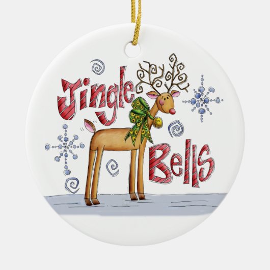Ornement de Noël de tintements du carillon - renne (Devant)