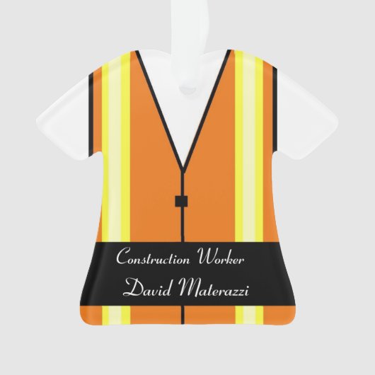 Ornement de Noël de travailleur de la construction (devant)