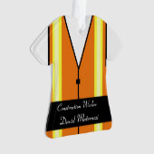 Ornement de Noël de travailleur de la construction (devant)