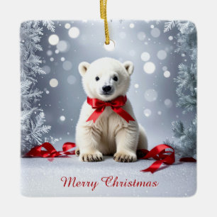 Ornement de Noël de vacances d'ours polaire