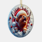Ornement de Noël de vache des Highlands (Droite)