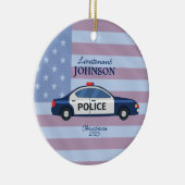 Ornement de Noël de voiture de police personnalisé (Droite)