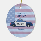 Ornement de Noël de voiture de police personnalisé (Gauche)