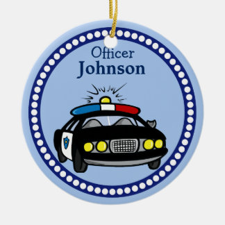 Ornement de Noël de voiture de police personnalisé