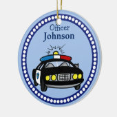 Ornement de Noël de voiture de police personnalisé (Gauche)