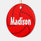 Ornement de Noël de volley-ball rouge (Gauche)