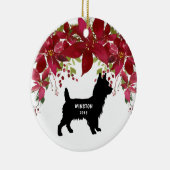 Ornement de Noël de Yorkie avec le nom et l'année (Droite)