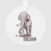 Ornement de Noël d'éléphant de "liberté" (dos)