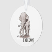 Ornement de Noël d'éléphant de "liberté" (devant)