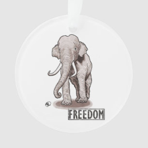 Ornement de Noël d'éléphant de "liberté"