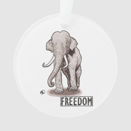 Ornement de Noël d'éléphant de "liberté" (devant)