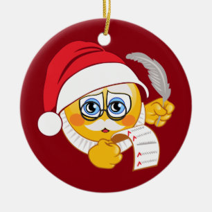 Ornement de Noël d'Emoji Père Noël