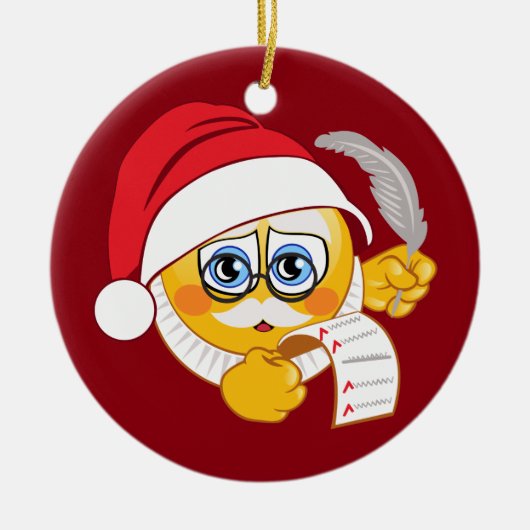 Ornement de Noël d'Emoji Père Noël (Devant)