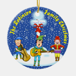 Ornement de Noël des elfes musiciennes