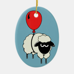 Ornement de Noël des moutons flottants