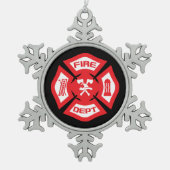 Ornement de Noël des pompiers rouges (Devant)